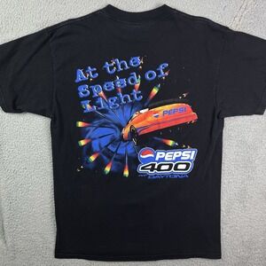 Vintage NASCAR Pepsi 400 Daytona T Shirt "At The Speed Of Light" Racing Car Sz L